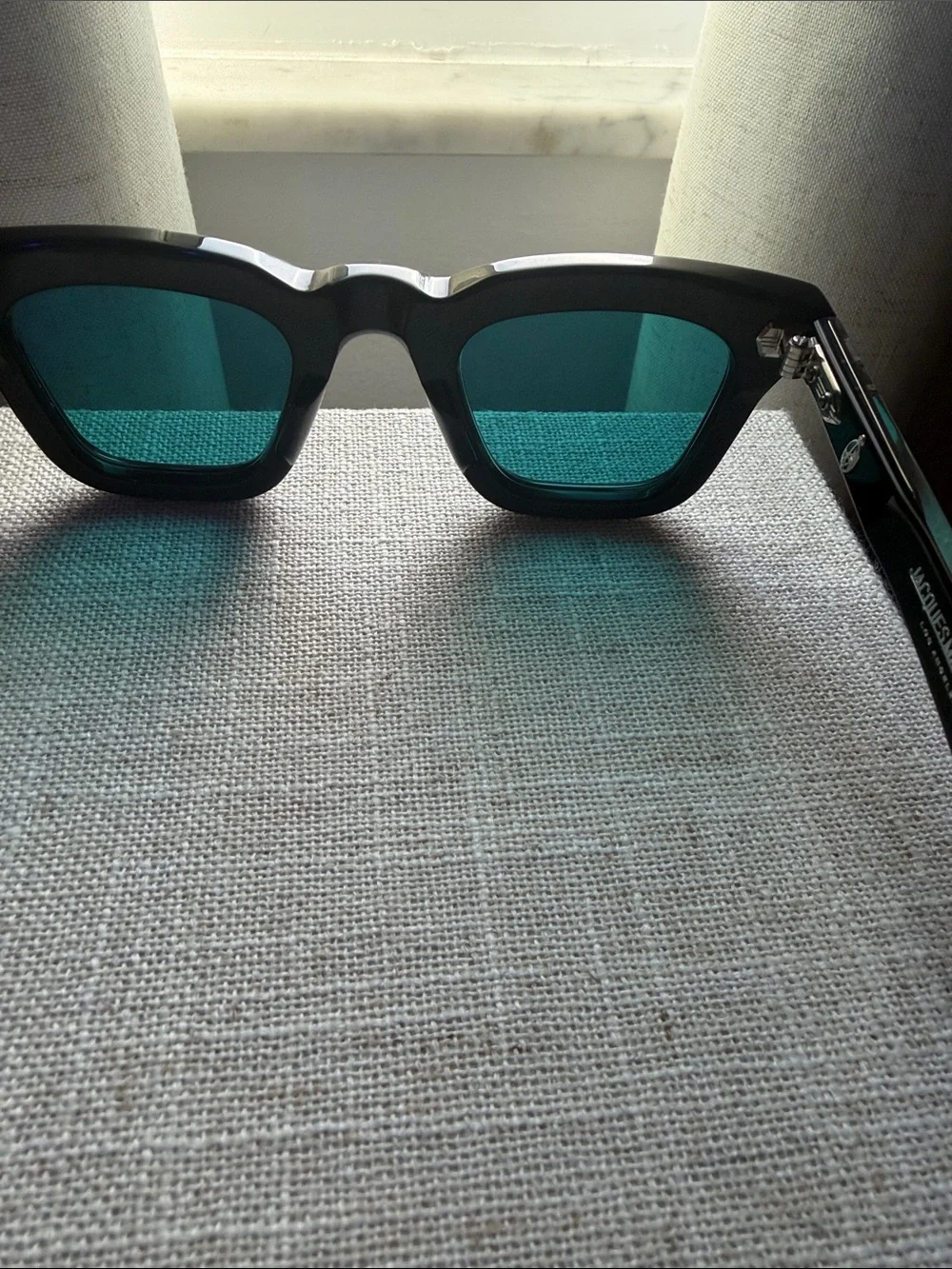 Leclaire Men’s Sunglasses in Black with Teal Lenses